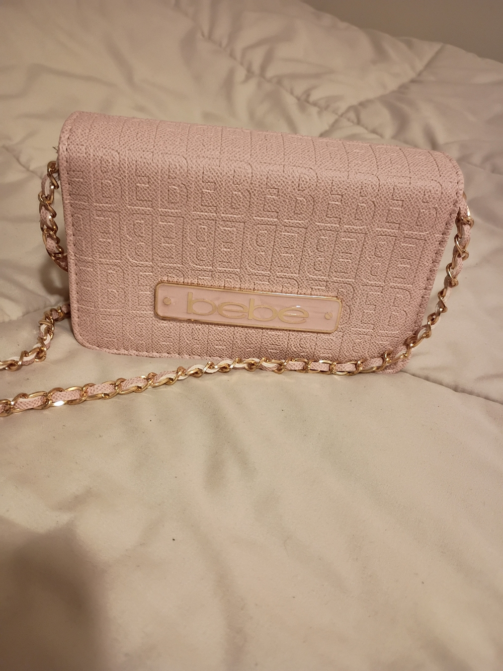 bebe Pink Chain Crossbody Bag